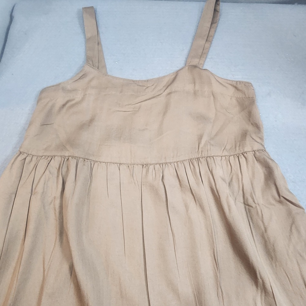 The Drop Britt Dress Mushroom Brown Tiered Tencel Maxi Dress Womens M‎ NEW